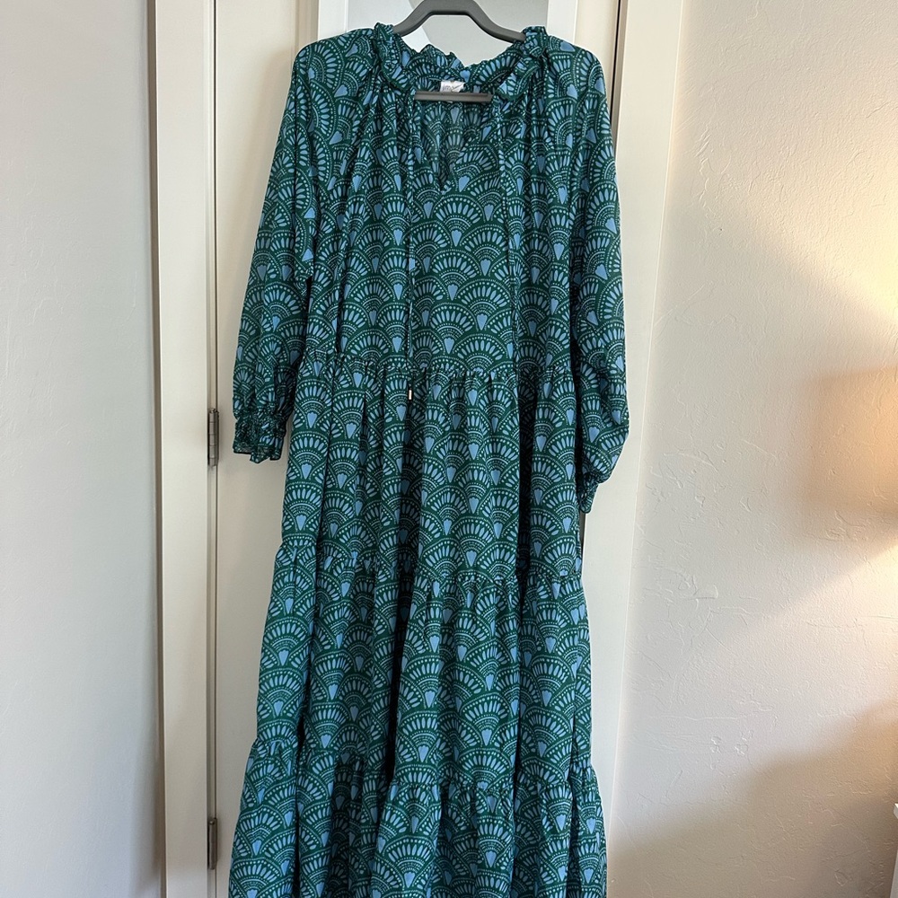 J Marie Maxi Dress Size L Color Blue & Green